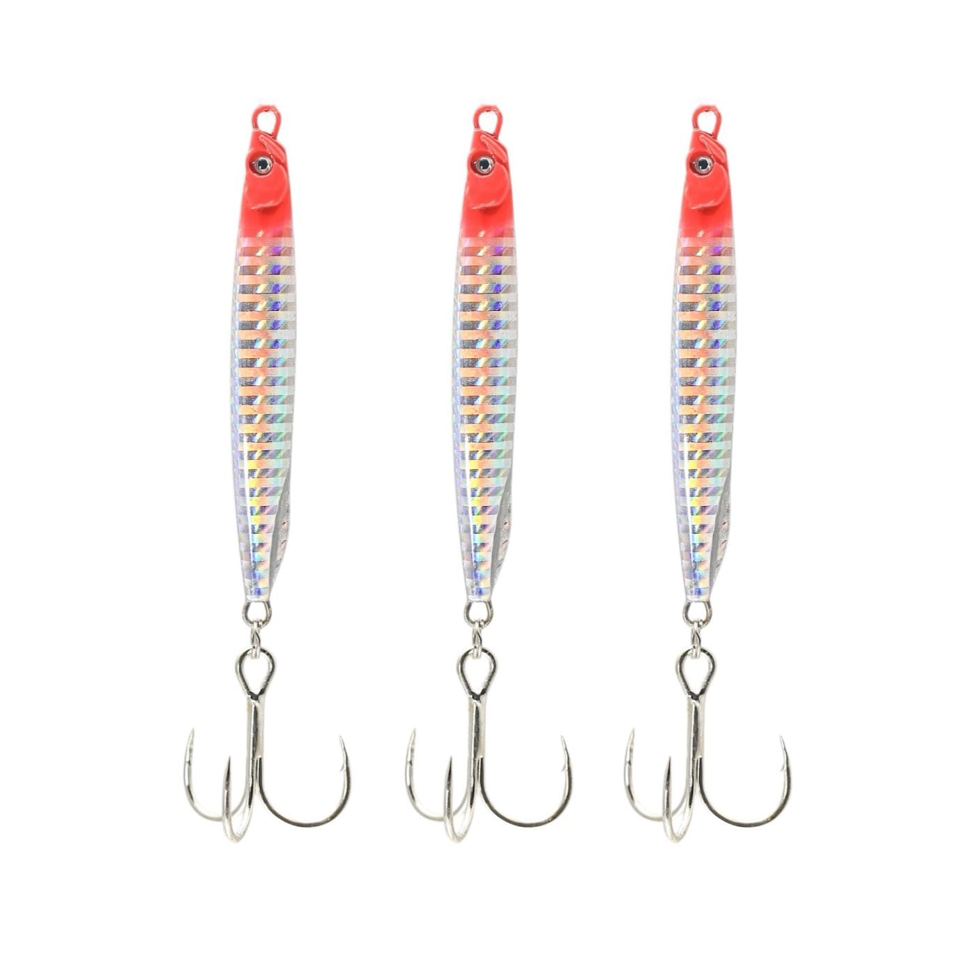 Navicatch east coast red 3pc jigs show bold color for deep-water strikes
