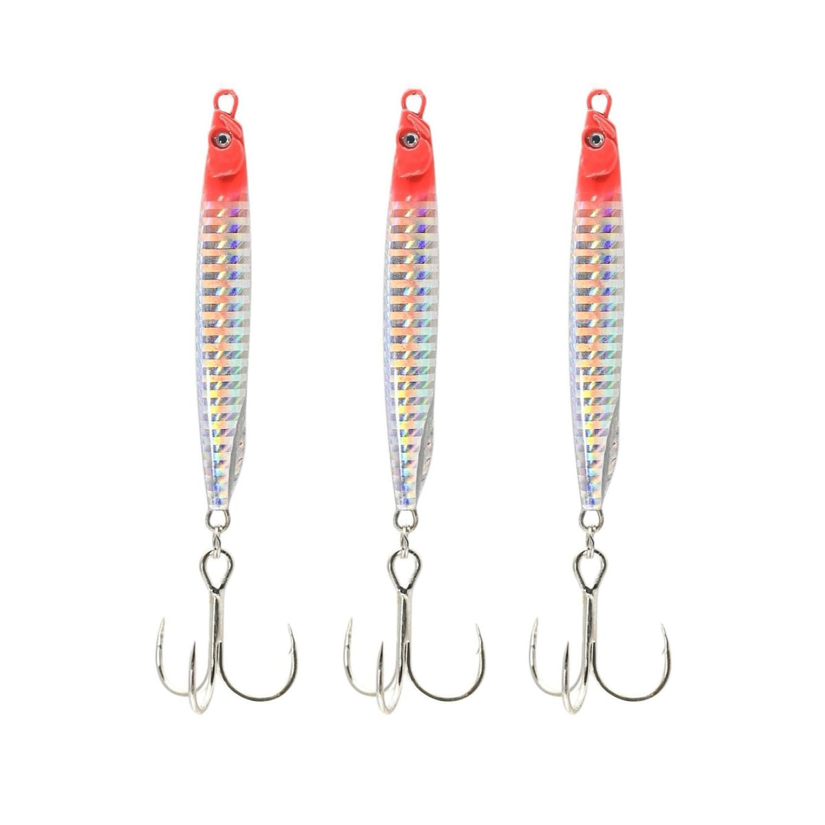 Navicatch east coast red 3pc jigs show bold color for deep-water strikes