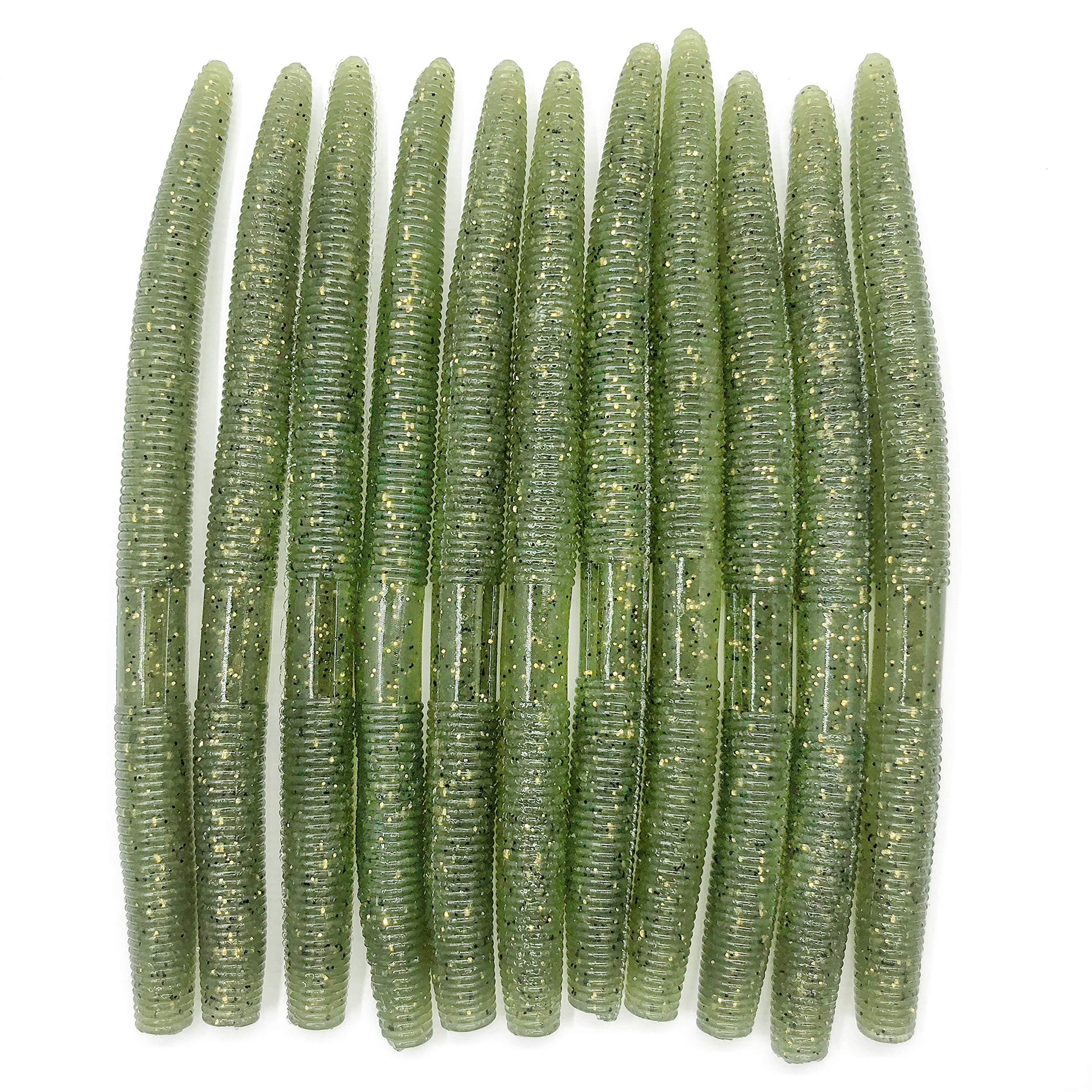 Nawaish Senko 5 inch green pumpkin with black flake boosts visibility for strikes
