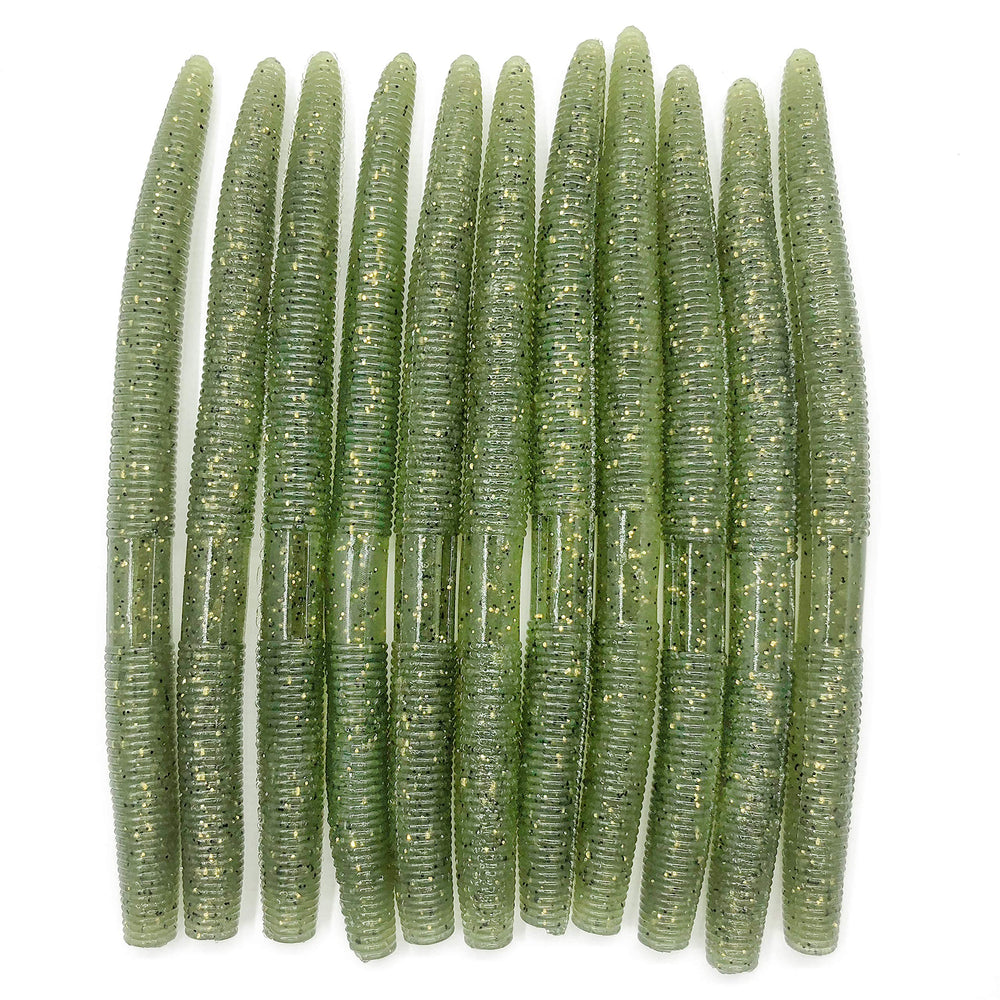 Nawaish Senko 5 inch green pumpkin with black flake boosts visibility for strikes