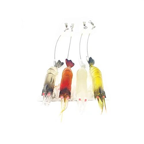 Nawaish shrimp lure on hook ready for freshwater and saltwater casting.