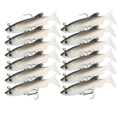 Nawaish soft fishing lure with realistic head and eyes for lifelike appeal.