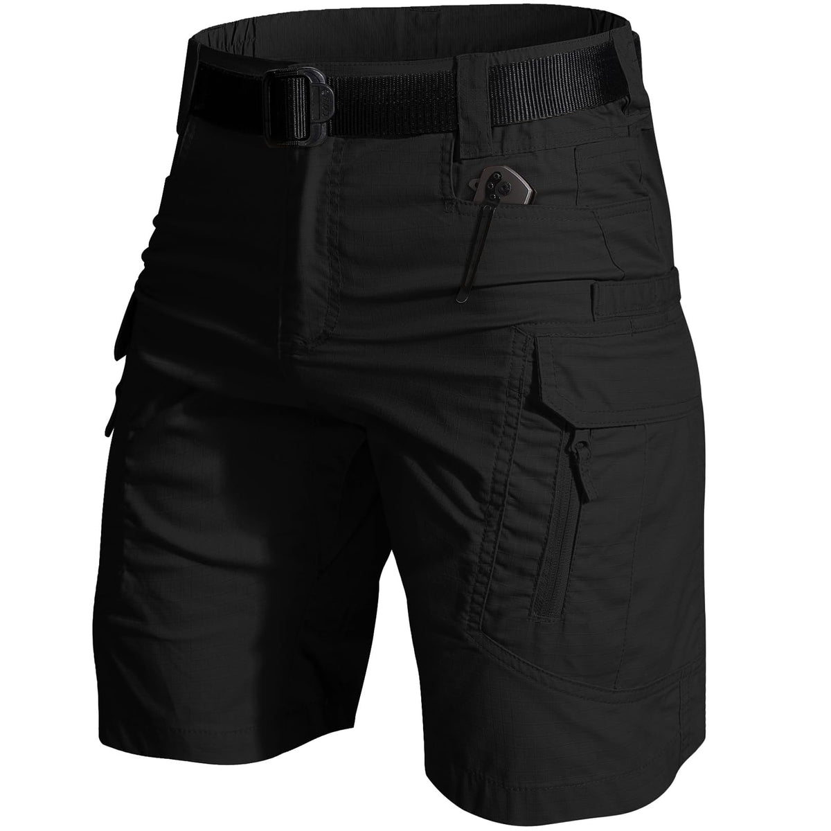 nayjury men's hiking cargo shorts front view shows durable stretch fabric for outdoor comfort