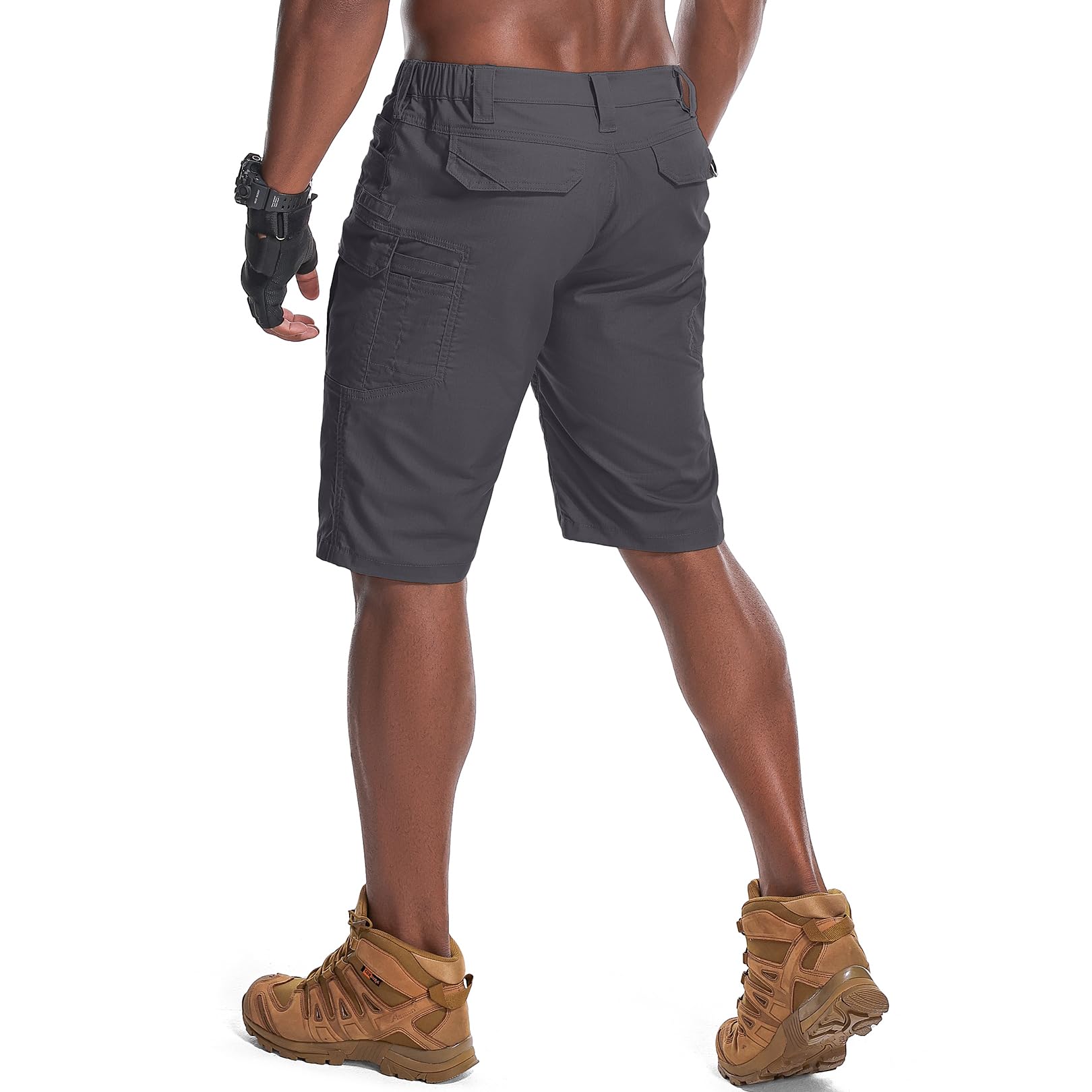 Nayjury hiking shorts back pocket with closure for secure items.