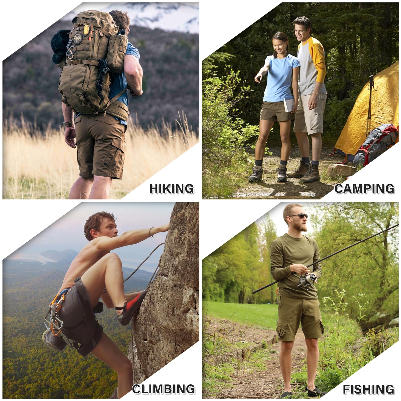 Nayjury men's hiking shorts in-action forest hike demonstrates versatile outdoor use