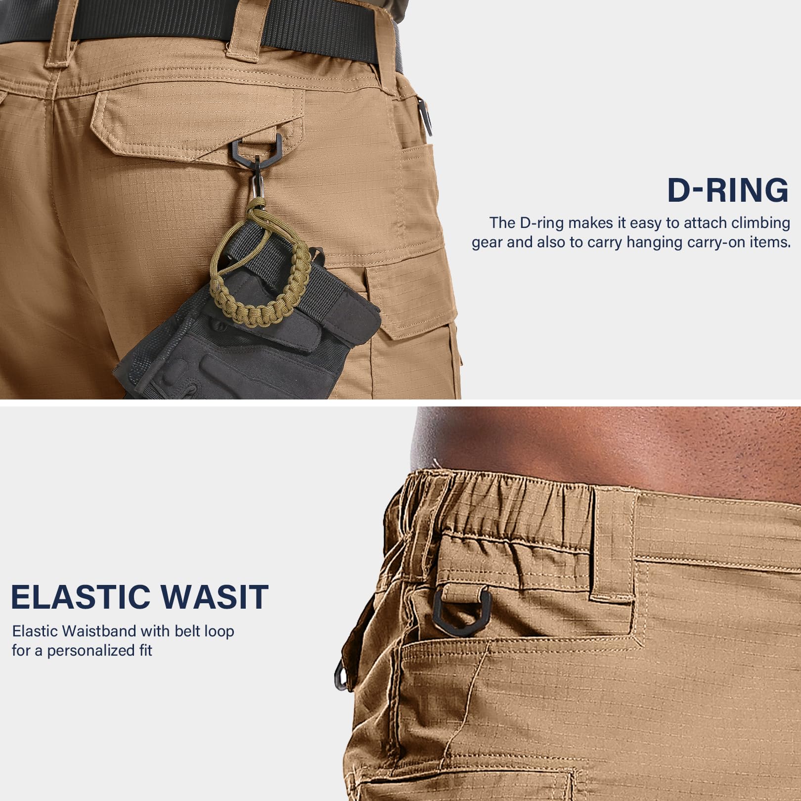 Nayjury men's hiking shorts water-resistant fabric ready for light rain and splashes