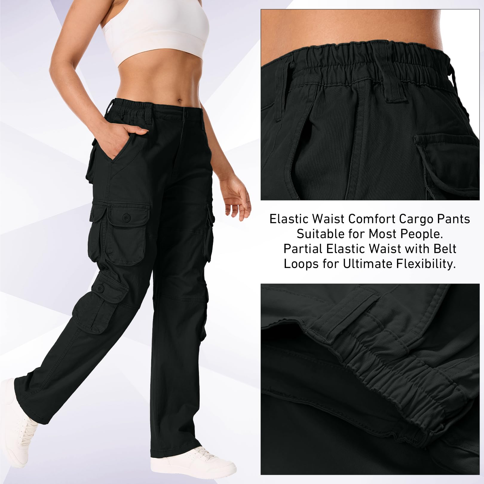 Nayjury cargo pants pocket-focused image showing 10 pockets for gear organization