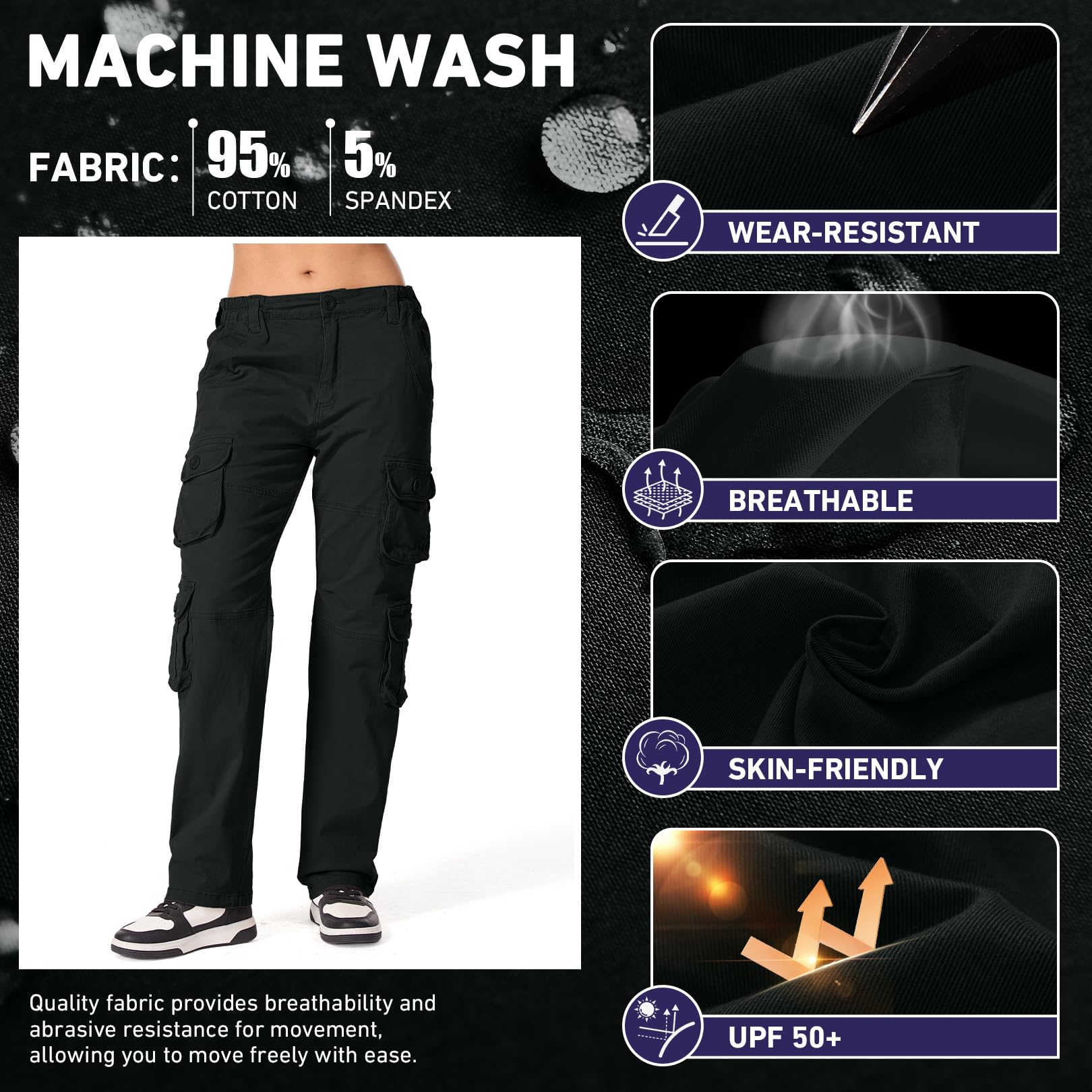 Nayjury wrinkle-resistant fabric closeup illustrating easy care and quick wear