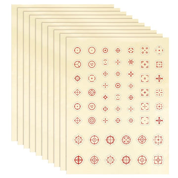 NBEADS aim assist stickers show crosshair grid for precise FPS targeting on displays.