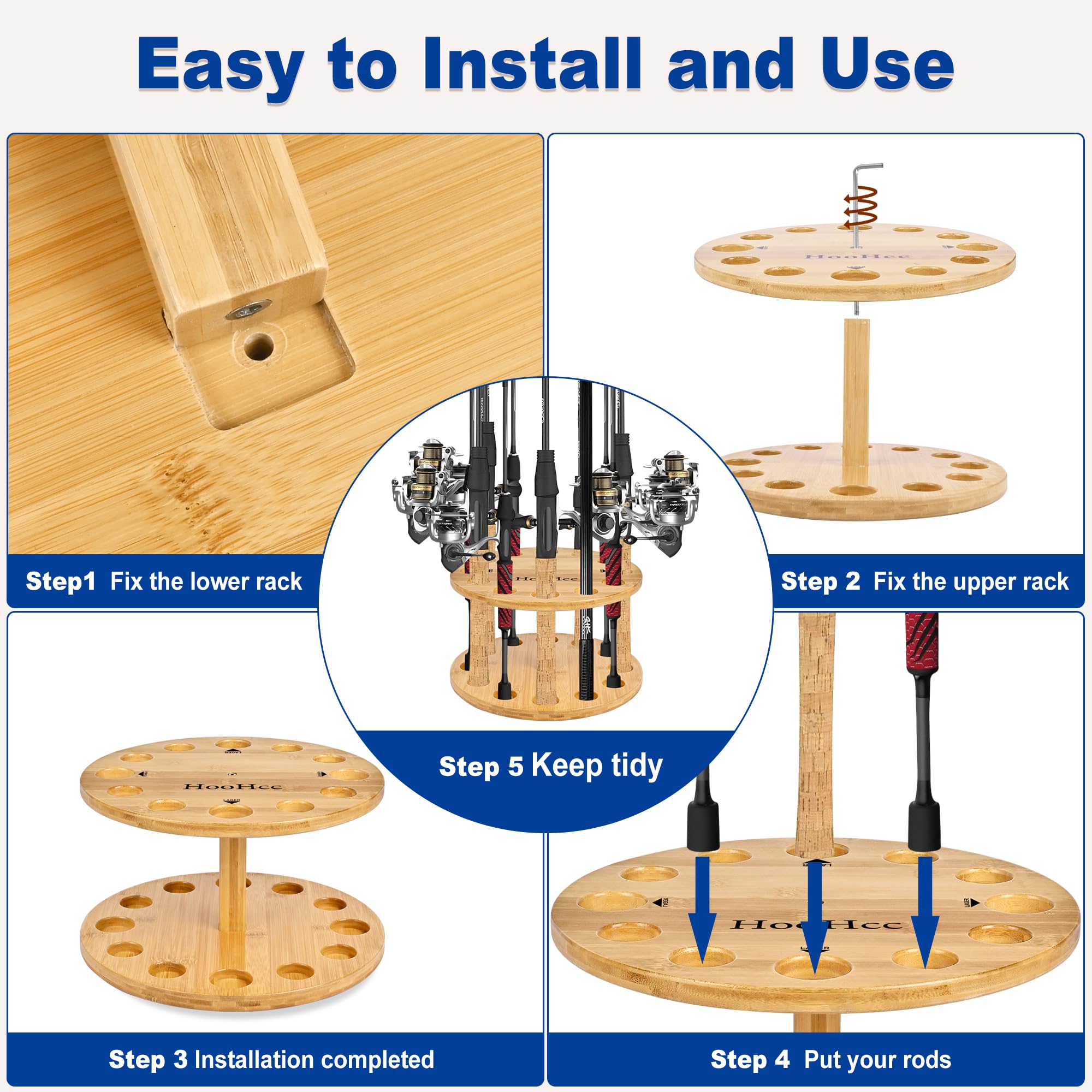 Garage or storage room setup with NBINGB rod holder, a great gift for men