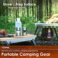 NCamp K2G basic prep surface board as outdoor cutting and serving station.