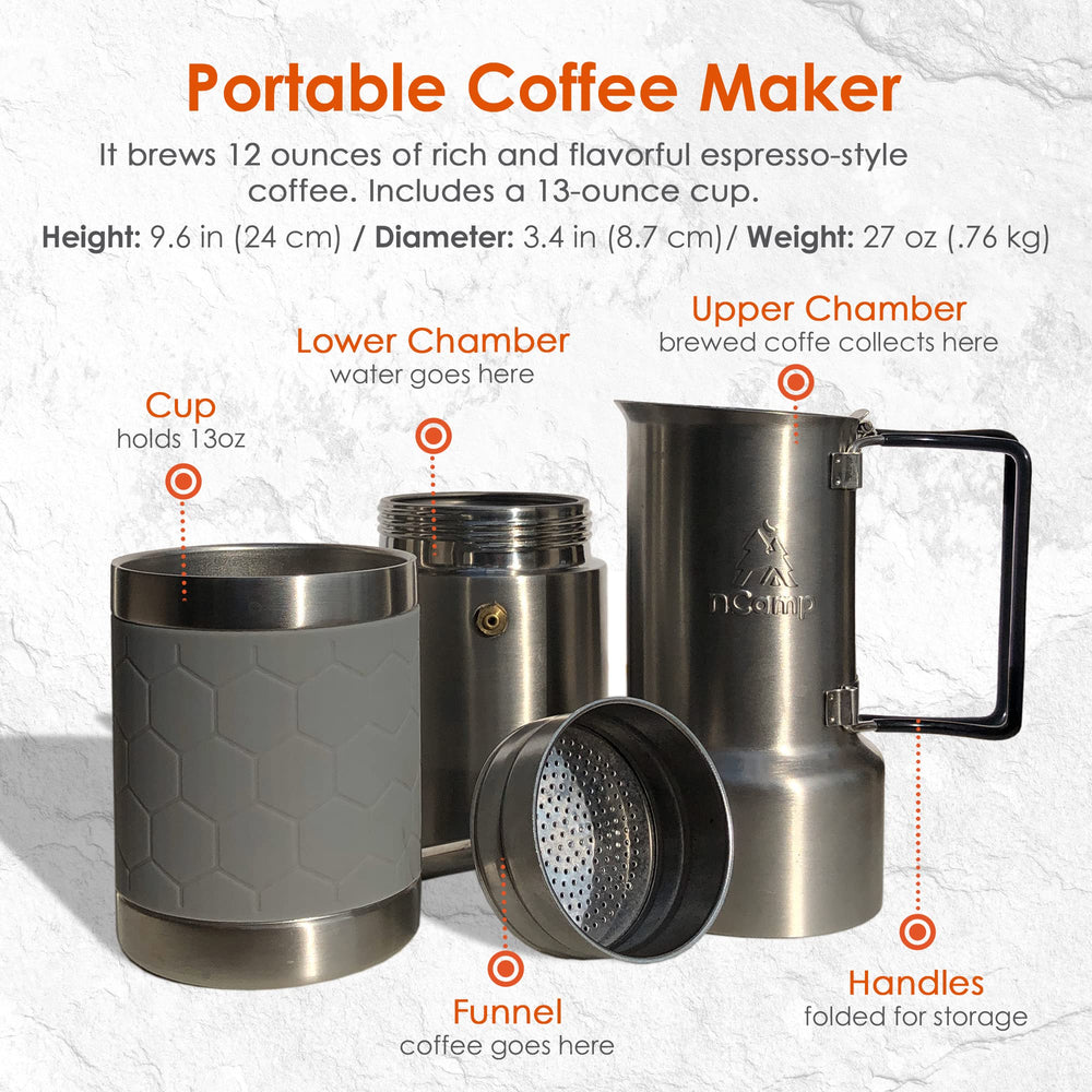 nCamp Kitchen to Go coffee cup included for on trail comfort