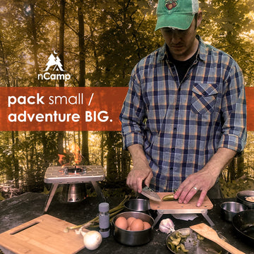 nCamp Kitchen to Go multi-fuel setup for flexible camp cooking