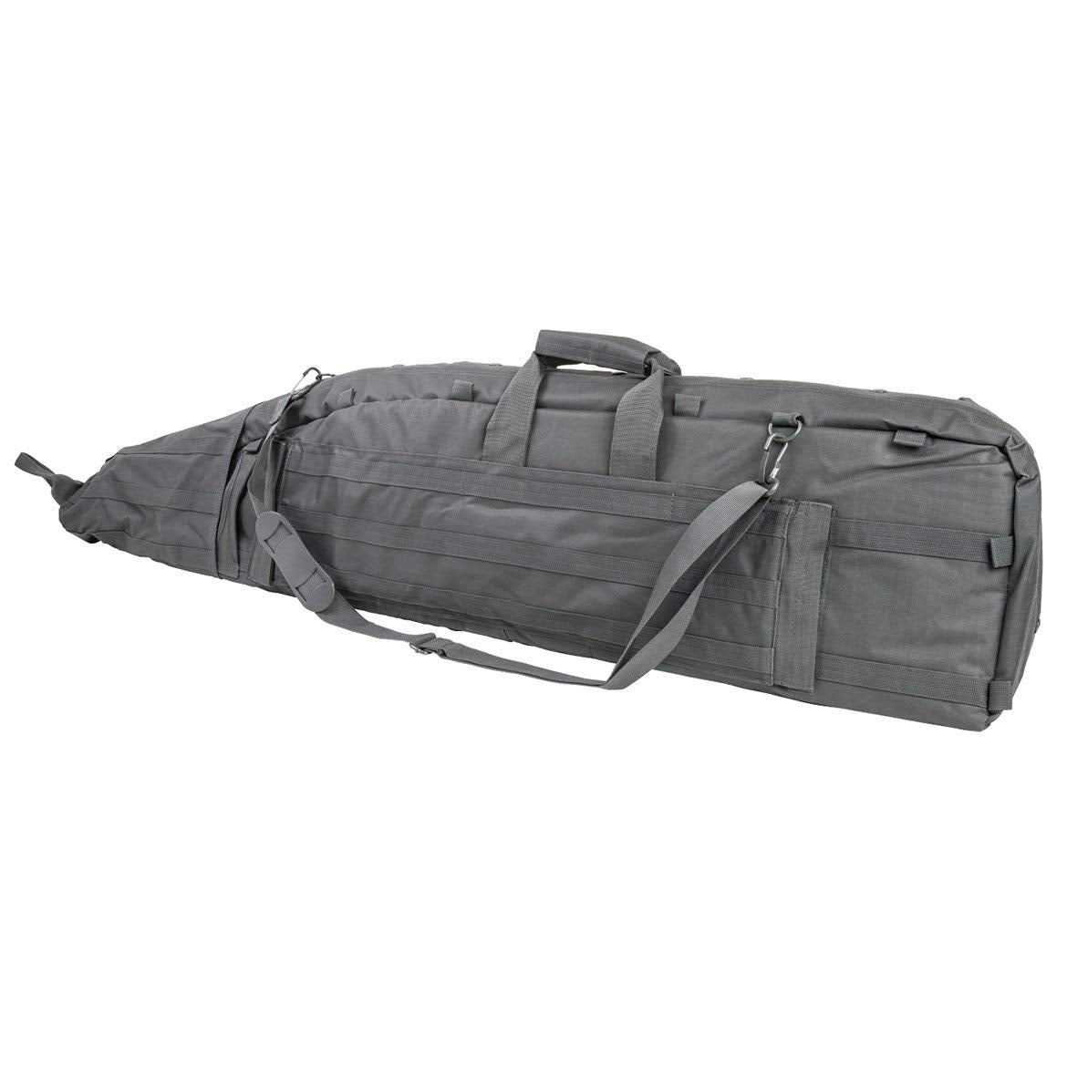 Removable center divider on NcSTAR drag bag urban gray enables flexible layout