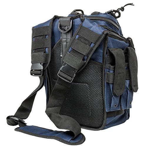 NcSTAR VISM shoulder sling bag showing strap adjustment for a comfortable fit.