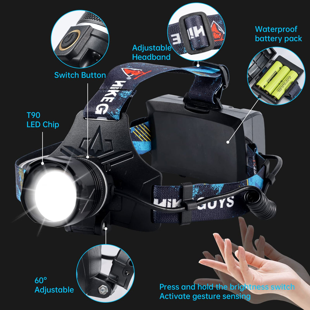 Ndeplis headlamp 60-degree tilt design ensures focused beam on trails.