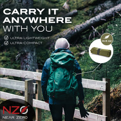 NEAR ZERO sleeping pad 2in thick comfort supports restful nights outdoors.