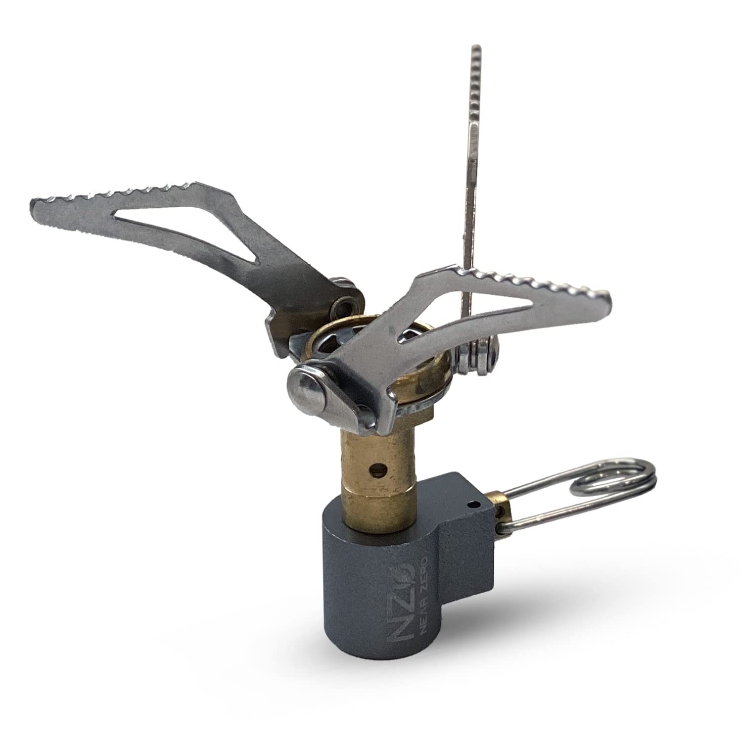 Near ZERO ultralight stove assembled for palm-sized portability and quick setup.