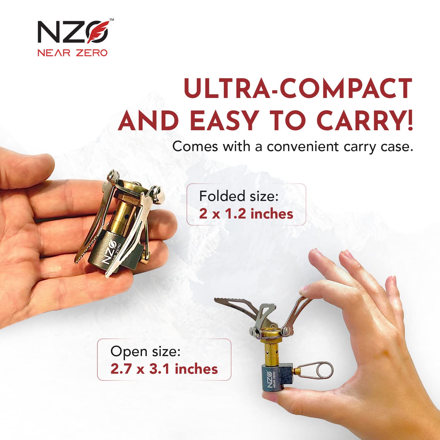 Near ZERO ultralight stove universal canister compatibility with isobutane-propane fuels.