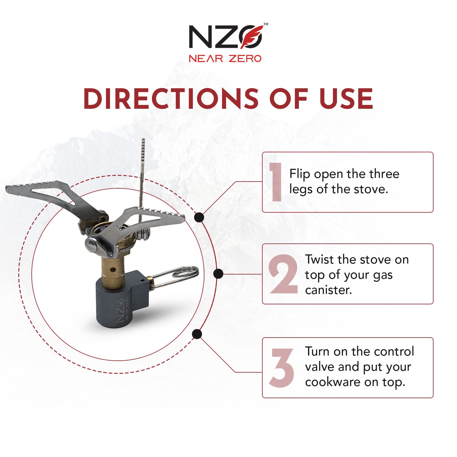 Near ZERO ultralight stove packaged with hard case for protected transport.