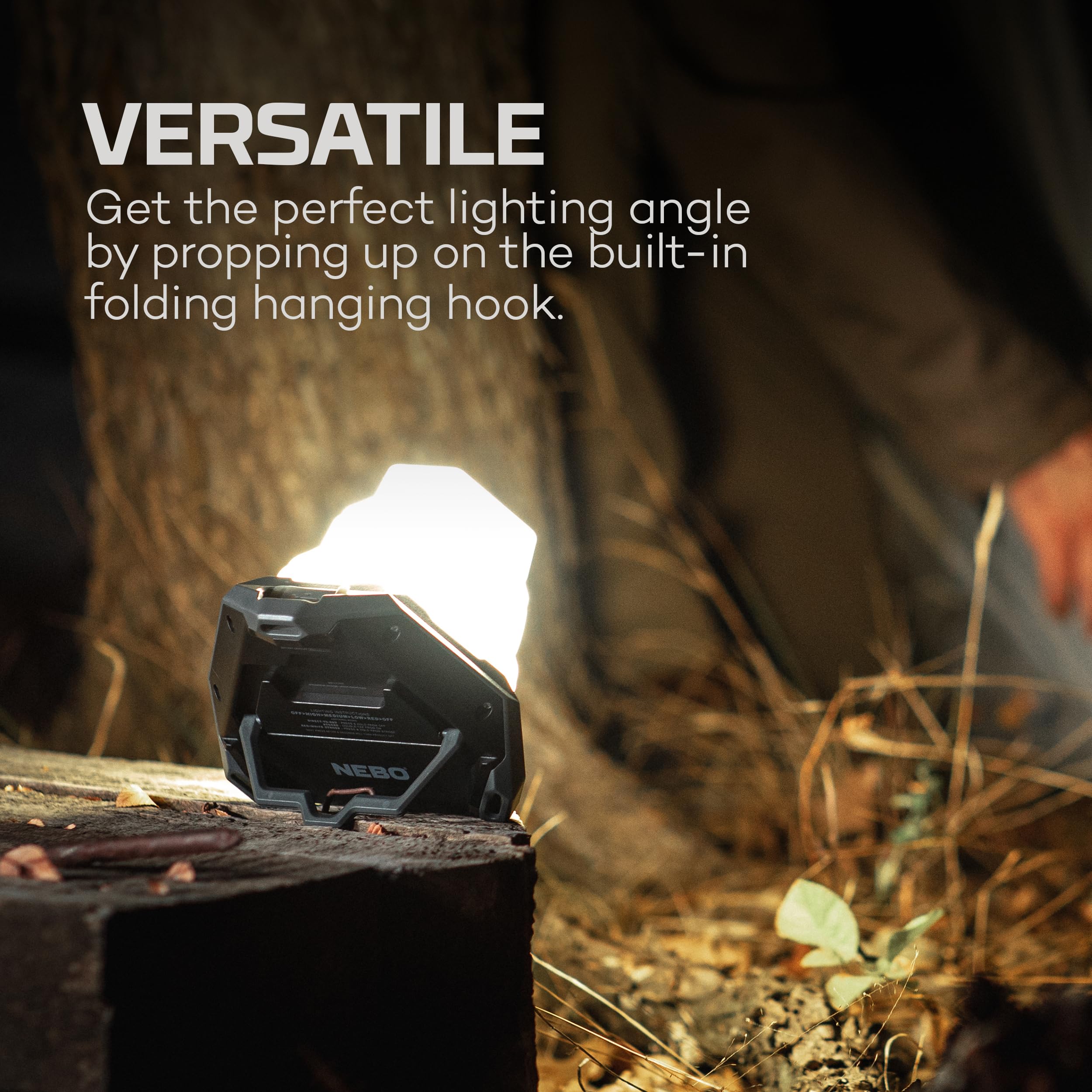NEBO Galileo Air red light mode preserves night vision during tasks.