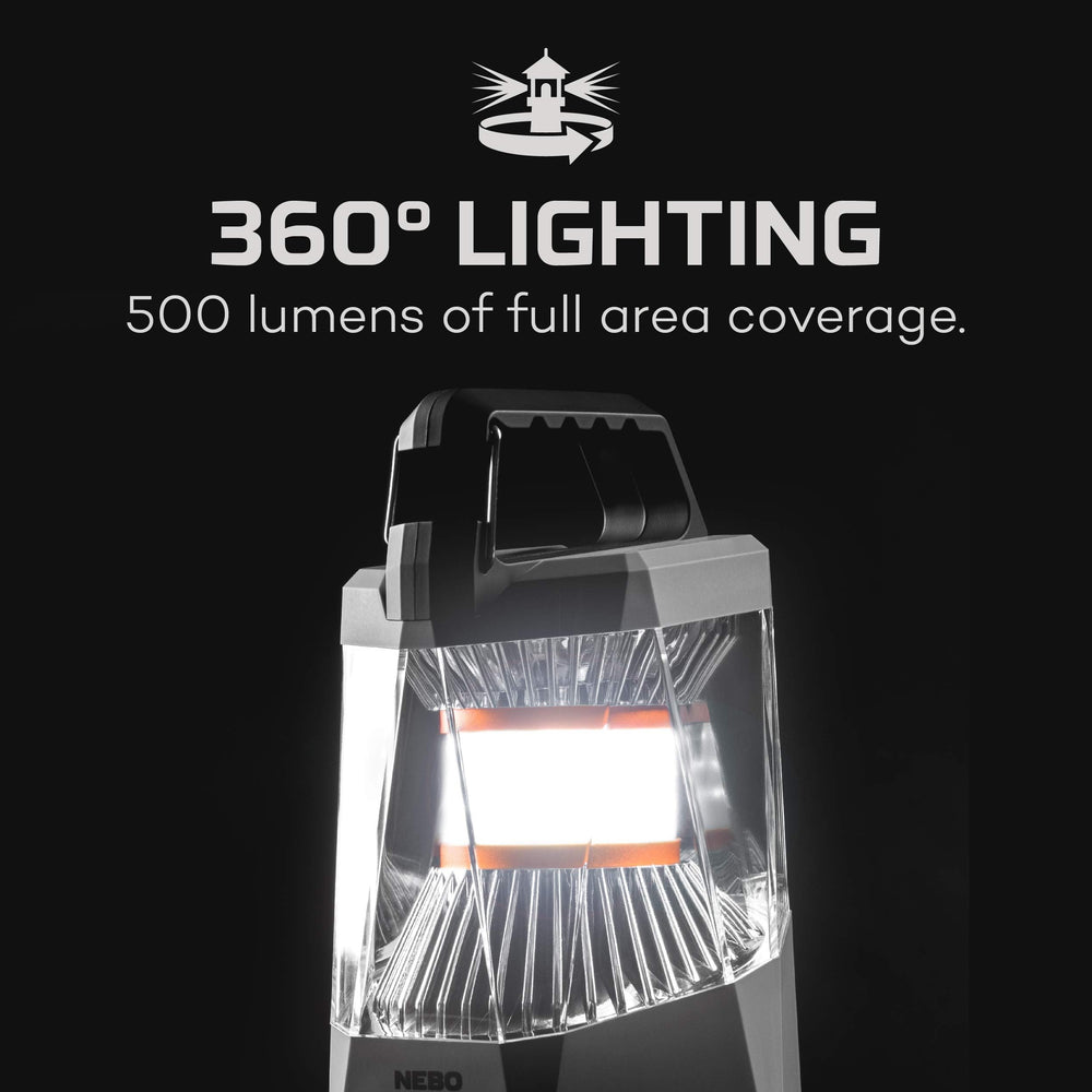 NEBO Galileo Lantern carry handle demonstrates easy transport during nighttime adventures