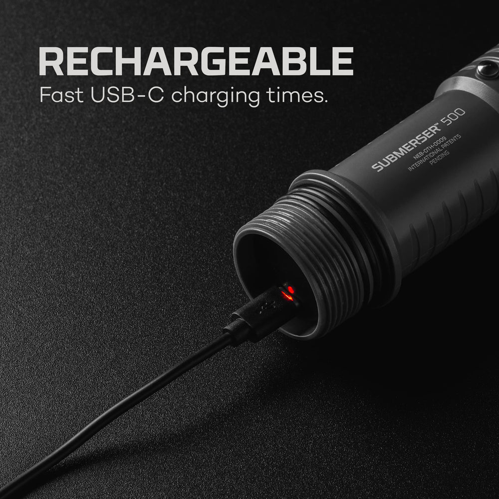 USB-C rechargeable battery with 20 ft nylon rope for Submerser 500