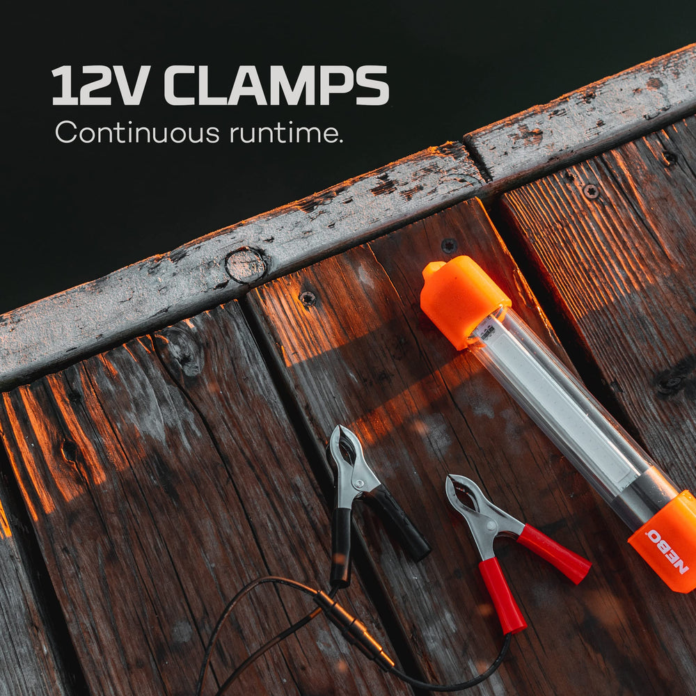 Compact Submerser light measuring 9.6 inches and weighing 1.5 lbs