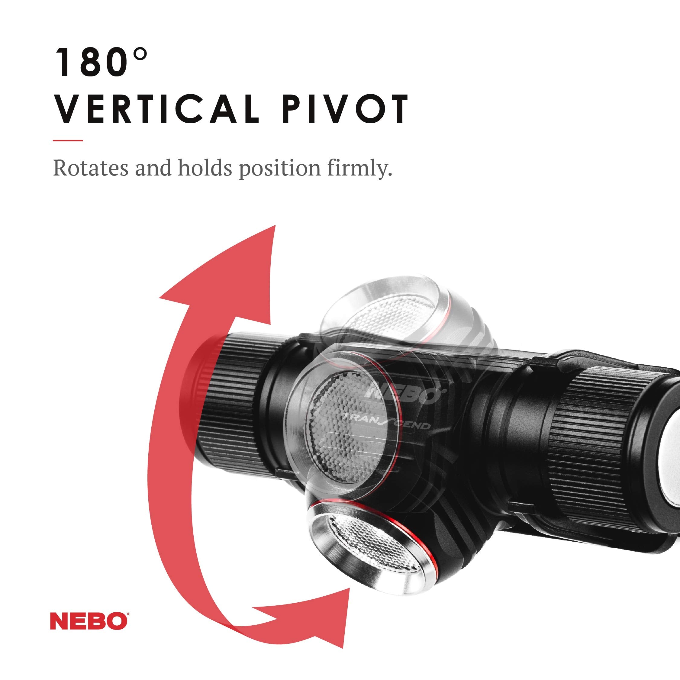 NEBO Transcend headlamp High mode for clear visibility on dark trails.
