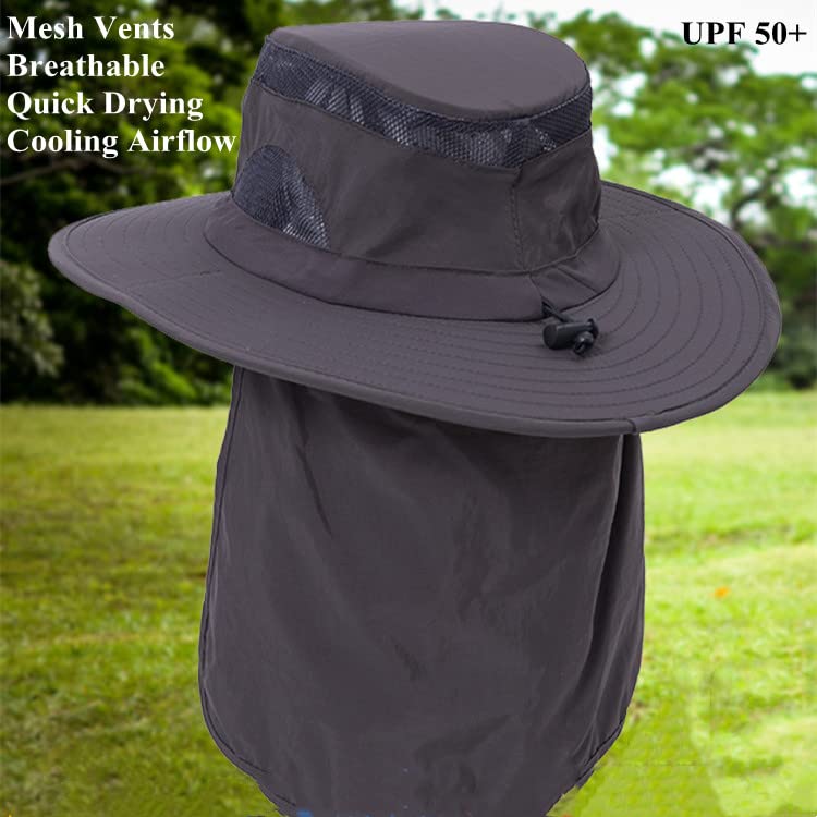 Wide brim shading face and neck for UV protection