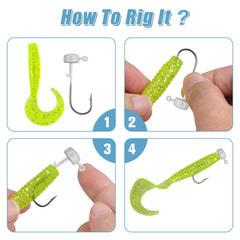 Premium round-bend jig hook with built-in bait keeper