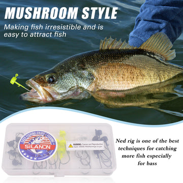 Mushroom-style Ned Rig head with soft plastic bait