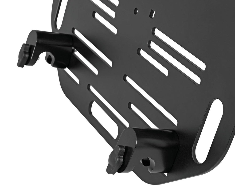 Nelson-Rigg plate close-up highlights aircraft-grade aluminum and durable finish.