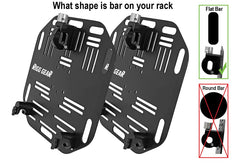 Nelson-Rigg quick-release plate installed on Harley Pan America for easy bag removal.
