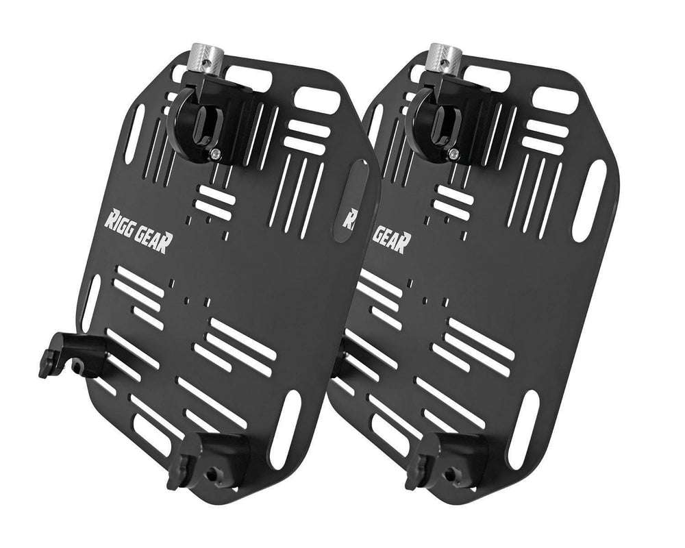 Nelson-Rigg quick-release plate on a flat-bar rack shows compatibility and a clean fit.