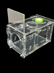 Acclimation box with detachable feeder and hanging brackets for tanks