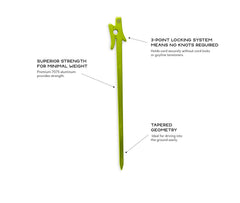 NEMO Airpin stake's tapered geometry aids effortless driving into soil.