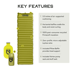 Nemo Astro sleeping pad regular Birch Bud rolled for compact packing
