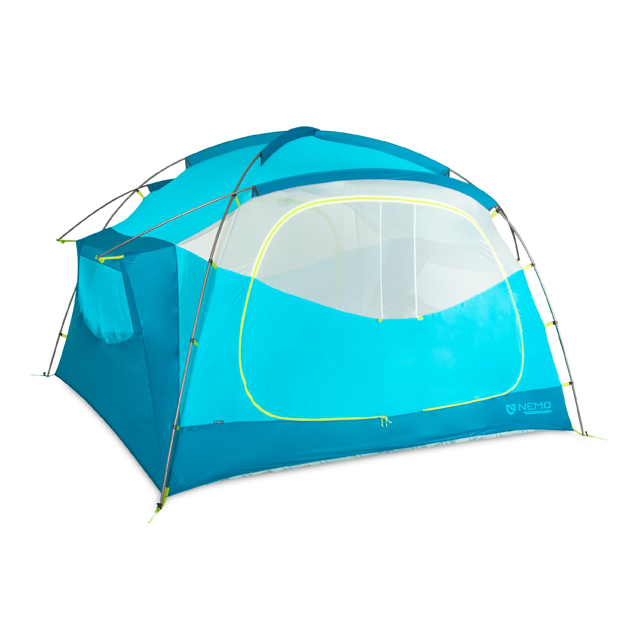 NEMO Aurora Highrise front view with spacious 6-person shelter.