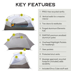 NEMO Aurora wide doors and vestibules for easy access and gear storage.
