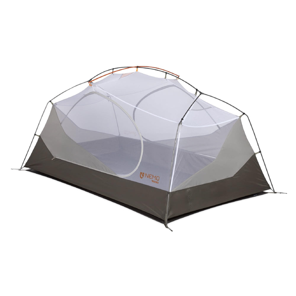 NEMO Aurora tent vertical walls maximize interior space for comfortable group camping.