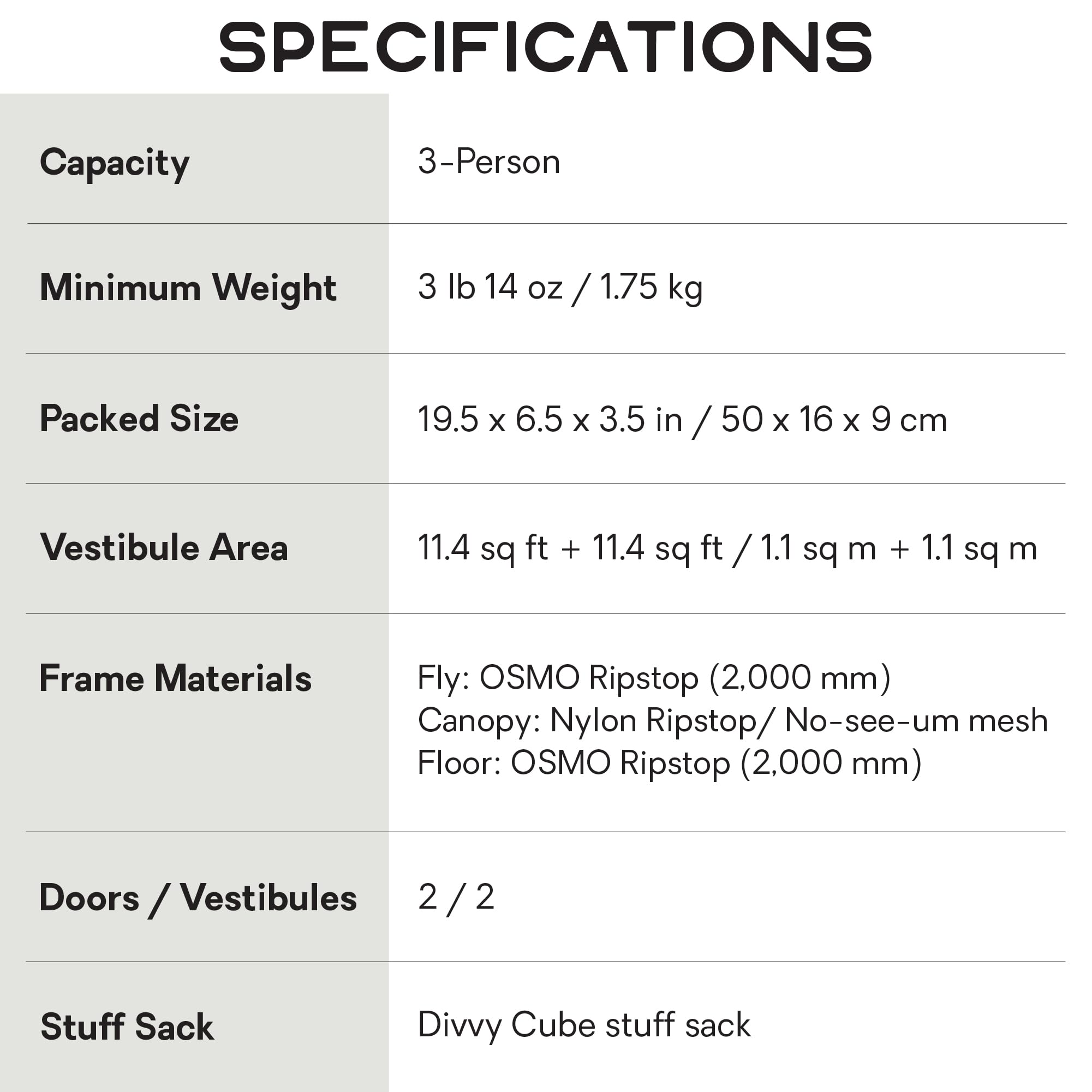 NEMO Dagger OSMO Birch Bud packed setup for backpacking