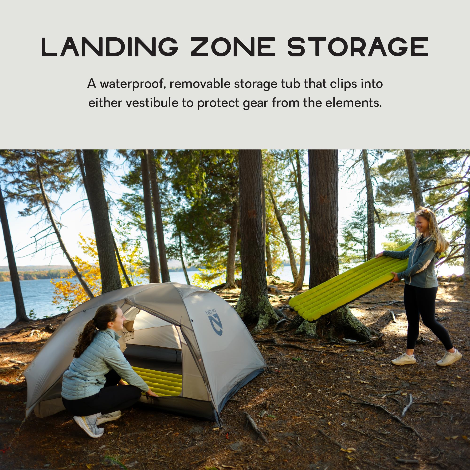 Nemo Dragonfly OSMO hubbed pole system highlights strong, recycled aluminum frame.