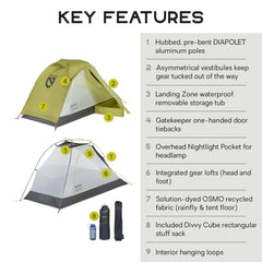 NEMO Dragonfly OSMO side vestibule illustrates easy gear access and entry.