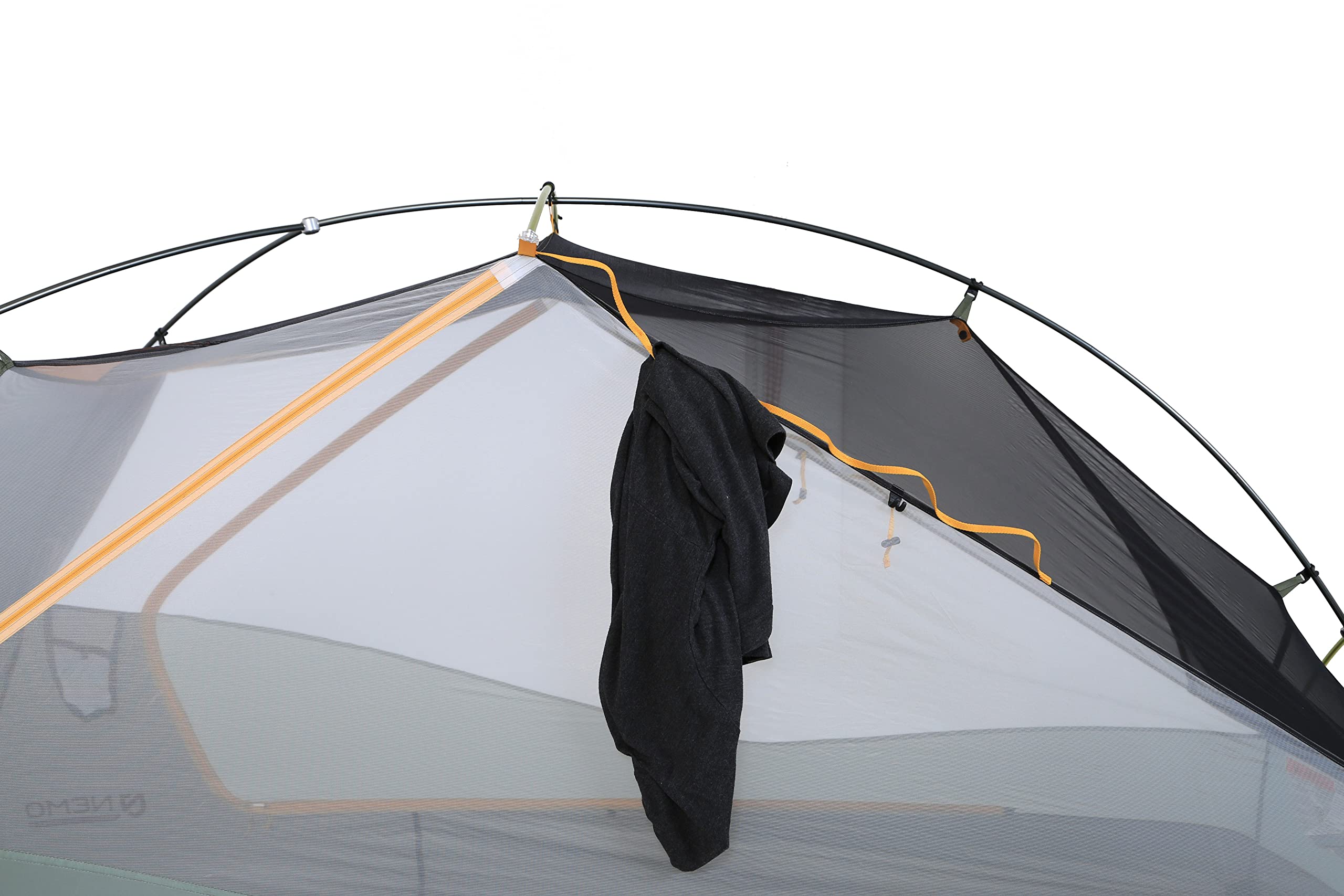 Nemo Dragonfly OSMO tent back view highlights rugged fabric and stable stance.