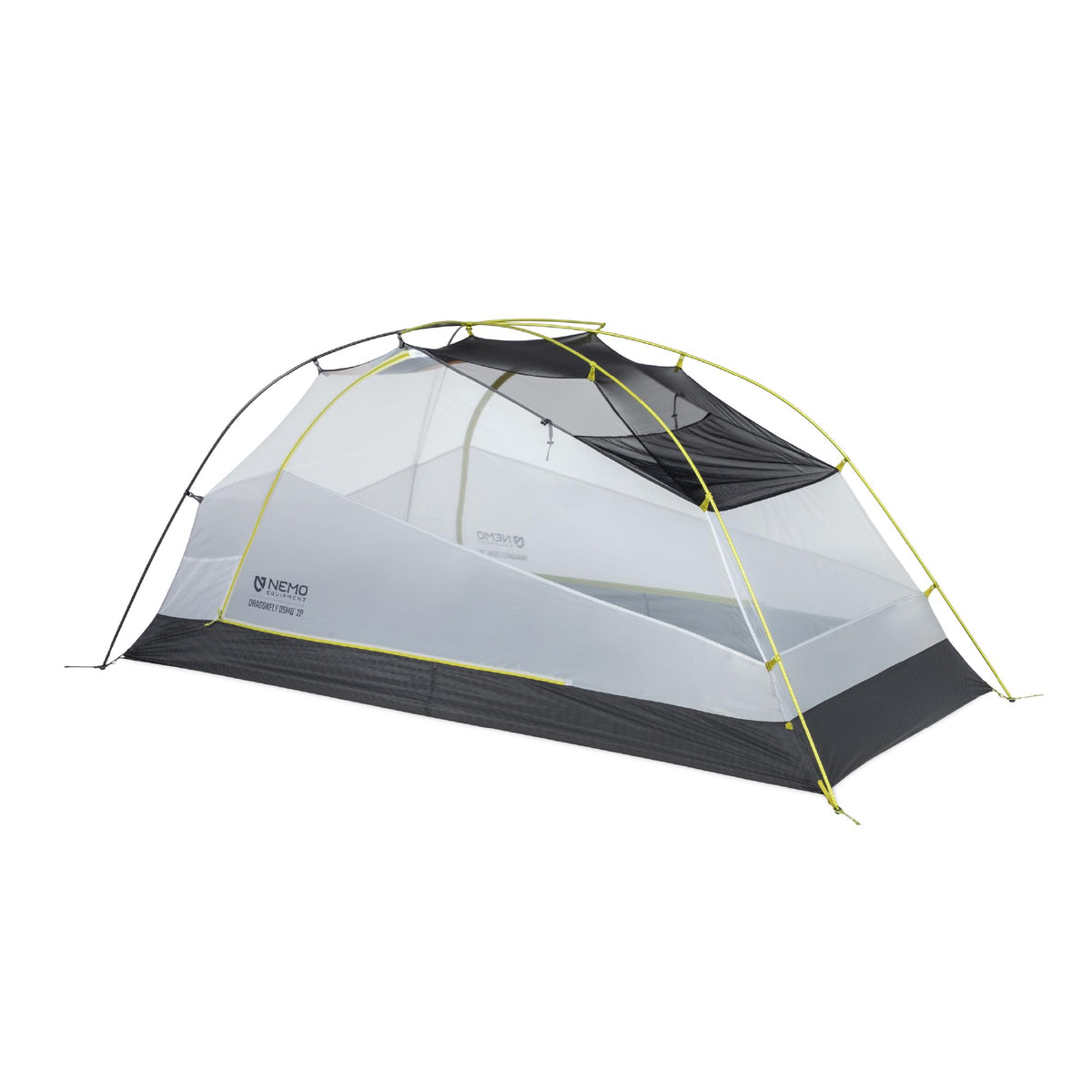 Nemo Dragonfly OSMO exterior shows a lightweight freestanding shelter for quick setups.