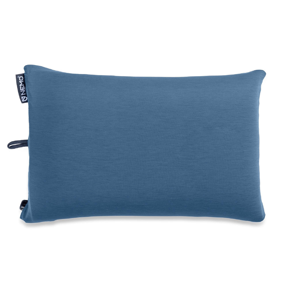 Nemo Fillo pillow inflated for comfortable camp rest in compact form.
