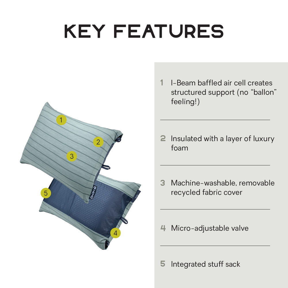 Nemo Fillo pillow with 3-inch I-beam structure providing supportive sleep.