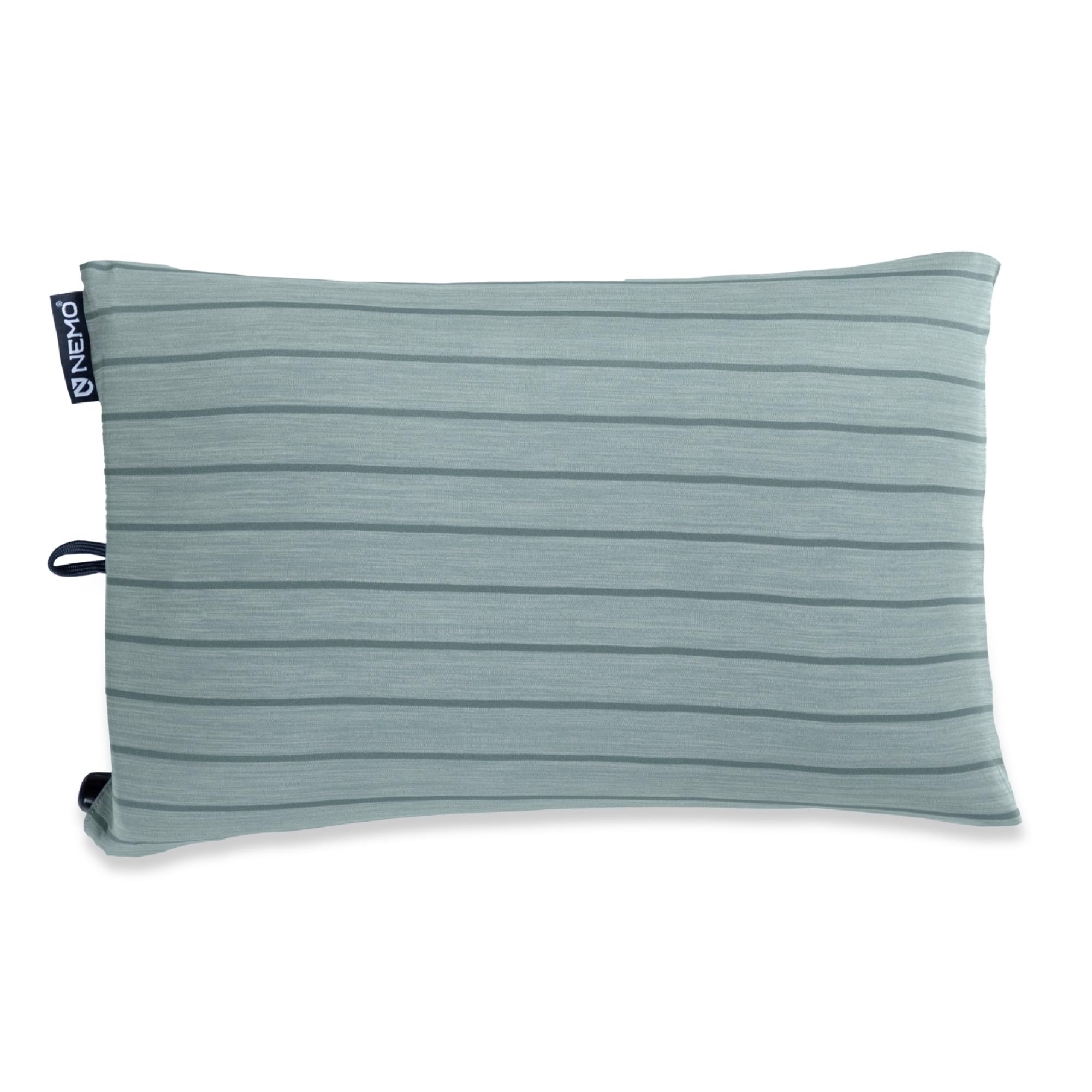 Nemo Fillo pillow packed in its stuff sack for compact travel.