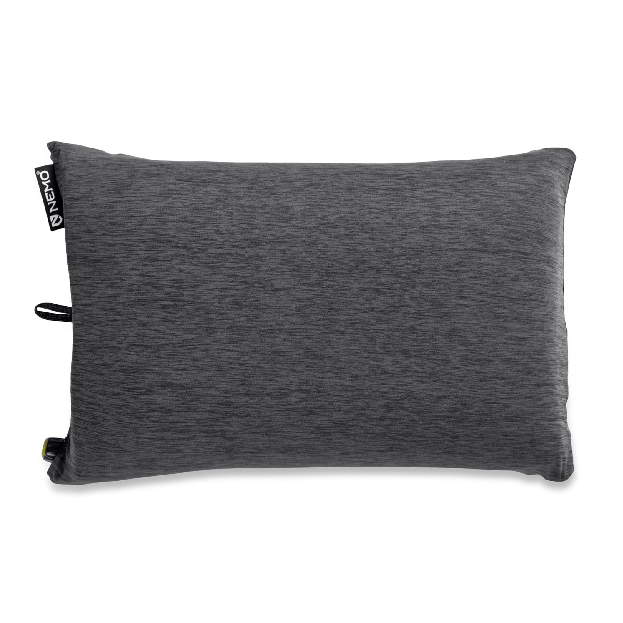 Nemo Fillo pillow in integrated stuff sack for compact backpacking travel